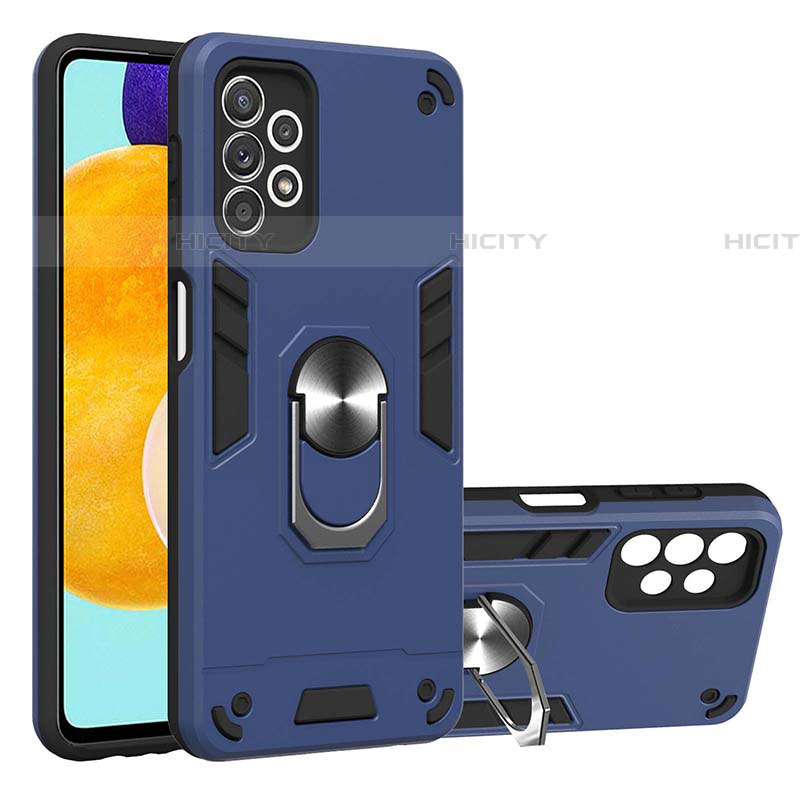 Funda Bumper Silicona y Plastico Mate Carcasa con Magnetico Anillo de dedo Soporte Y01B para Samsung Galaxy A52 5G