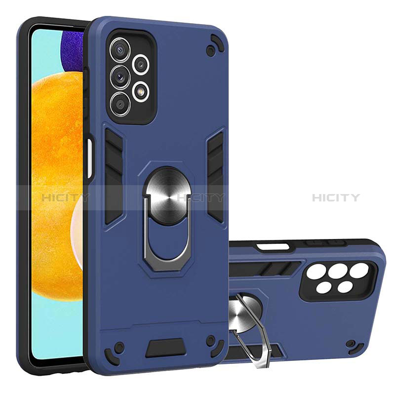 Funda Bumper Silicona y Plastico Mate Carcasa con Magnetico Anillo de dedo Soporte Y01B para Samsung Galaxy A52s 5G