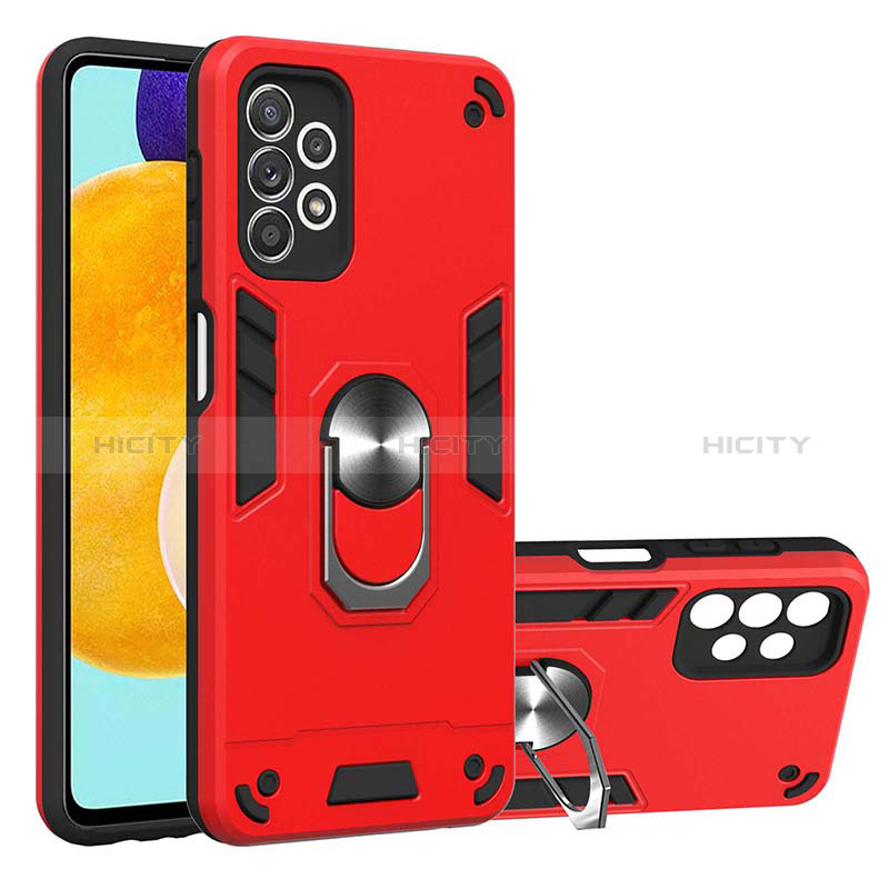 Funda Bumper Silicona y Plastico Mate Carcasa con Magnetico Anillo de dedo Soporte Y01B para Samsung Galaxy A52s 5G