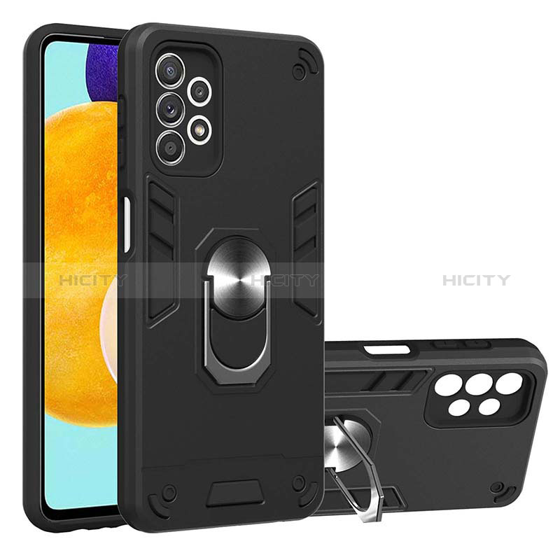 Funda Bumper Silicona y Plastico Mate Carcasa con Magnetico Anillo de dedo Soporte Y01B para Samsung Galaxy A52s 5G