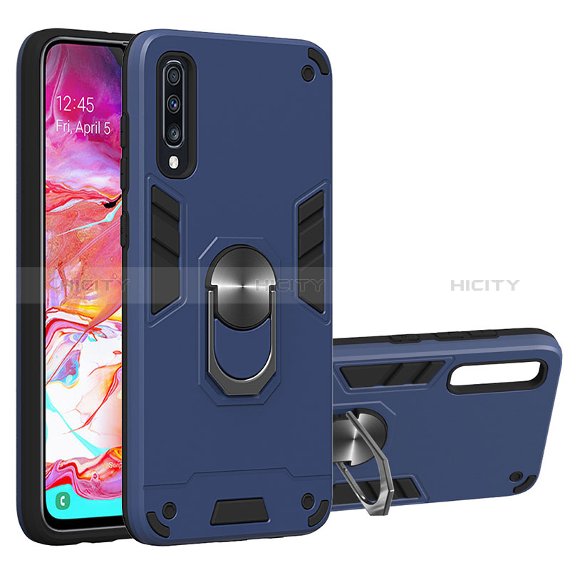 Funda Bumper Silicona y Plastico Mate Carcasa con Magnetico Anillo de dedo Soporte Y01B para Samsung Galaxy A70