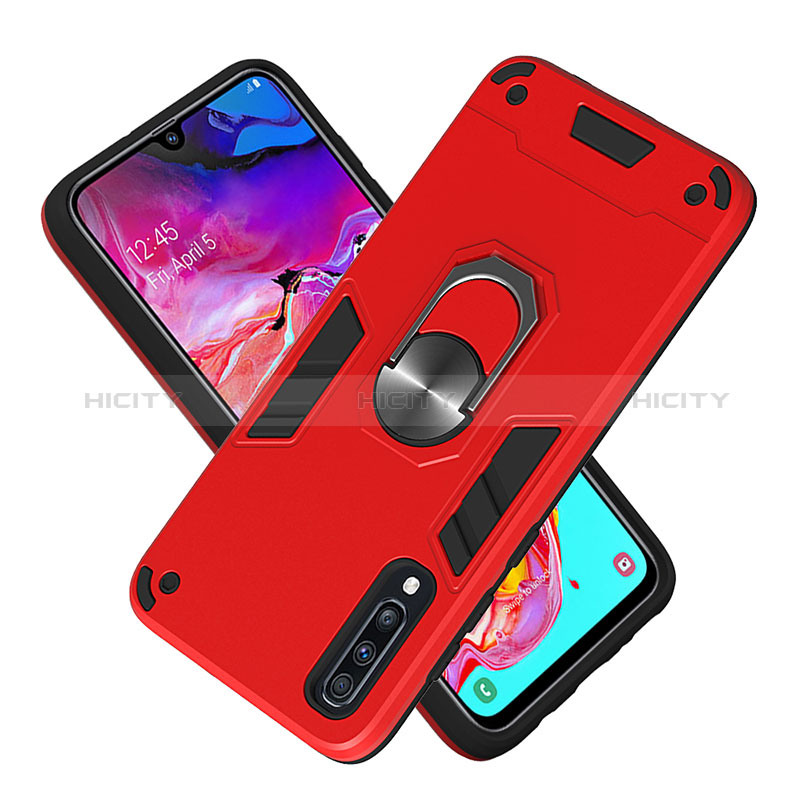 Funda Bumper Silicona y Plastico Mate Carcasa con Magnetico Anillo de dedo Soporte Y01B para Samsung Galaxy A70