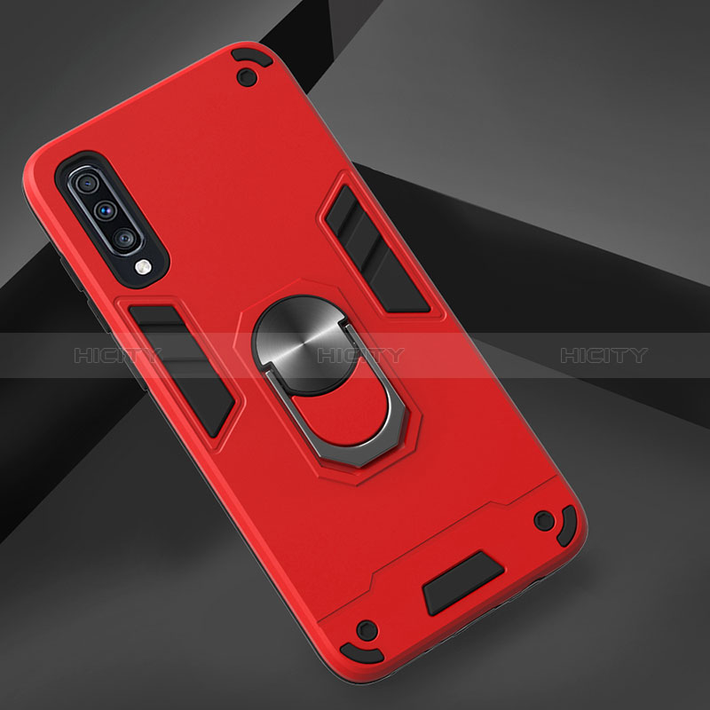 Funda Bumper Silicona y Plastico Mate Carcasa con Magnetico Anillo de dedo Soporte Y01B para Samsung Galaxy A70