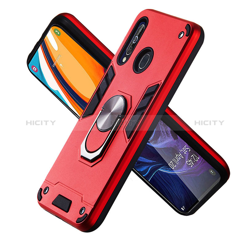 Funda Bumper Silicona y Plastico Mate Carcasa con Magnetico Anillo de dedo Soporte Y01B para Samsung Galaxy M40