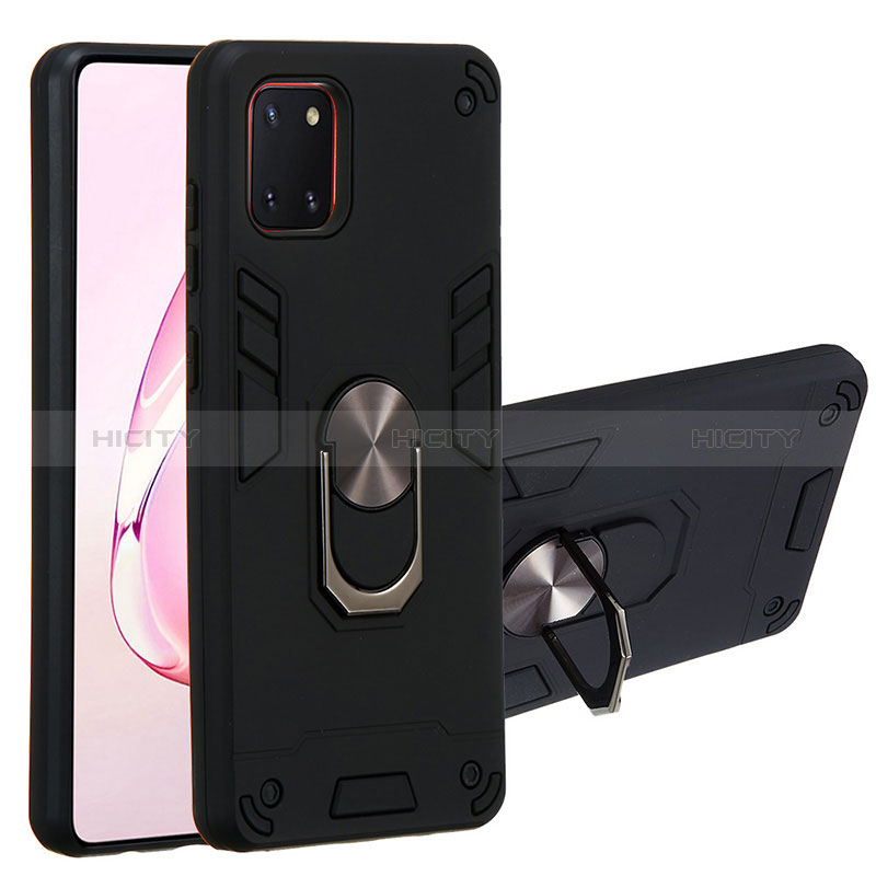 Funda Bumper Silicona y Plastico Mate Carcasa con Magnetico Anillo de dedo Soporte Y01B para Samsung Galaxy M60s