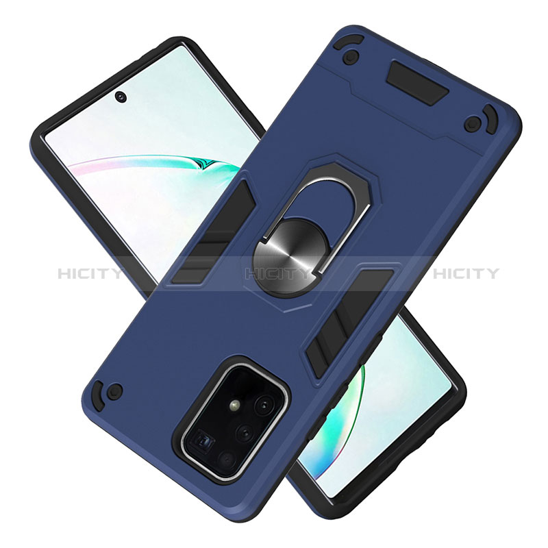 Funda Bumper Silicona y Plastico Mate Carcasa con Magnetico Anillo de dedo Soporte Y01B para Samsung Galaxy S10 Lite