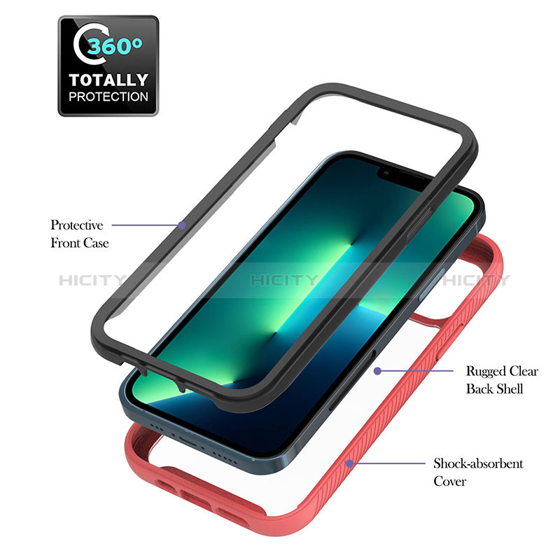 Funda Bumper Silicona y Plastico Mate Carcasa con Magnetico Anillo de dedo Soporte YB1 para Apple iPhone 13 Pro