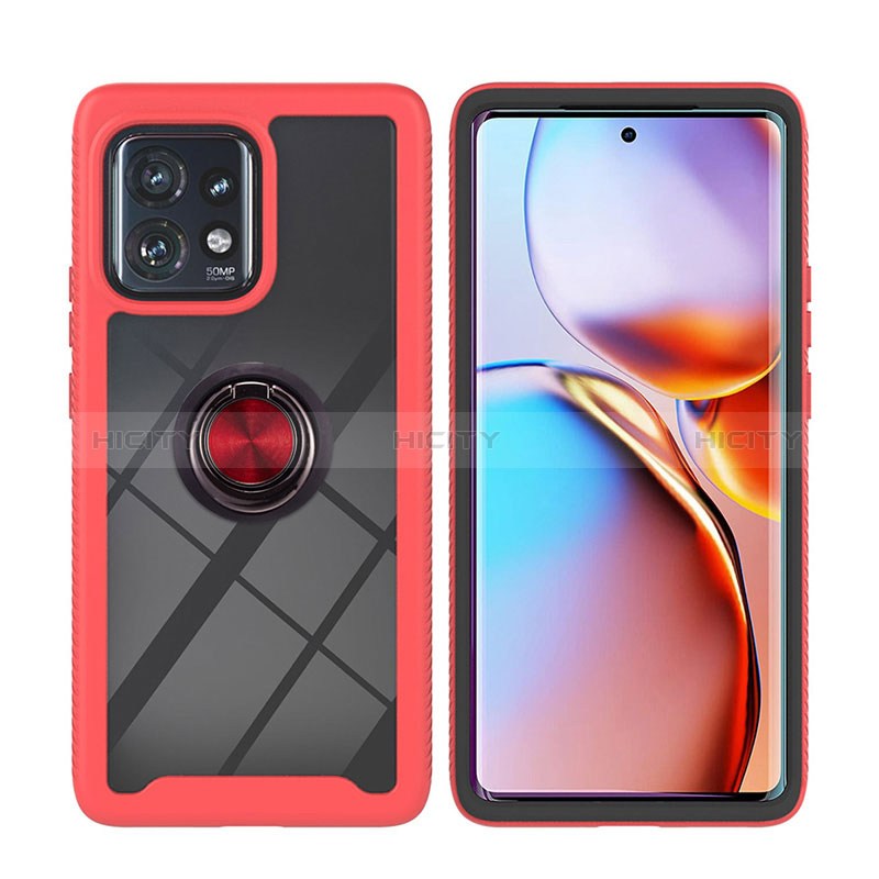 Funda Bumper Silicona y Plastico Mate Carcasa con Magnetico Anillo de dedo Soporte YB1 para Motorola Moto Edge 40 Pro 5G