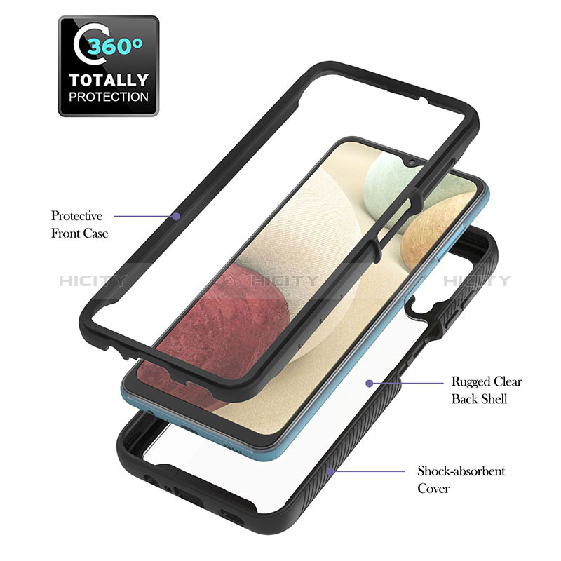 Funda Bumper Silicona y Plastico Mate Carcasa con Magnetico Anillo de dedo Soporte YB1 para Samsung Galaxy A12 5G