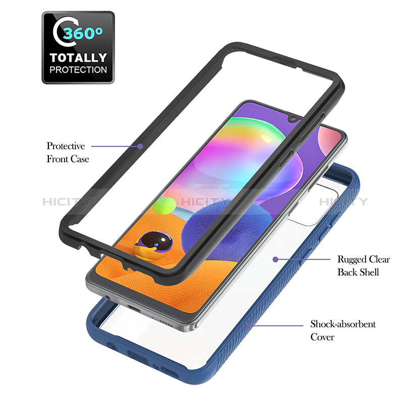 Funda Bumper Silicona y Plastico Mate Carcasa con Magnetico Anillo de dedo Soporte YB1 para Samsung Galaxy A31