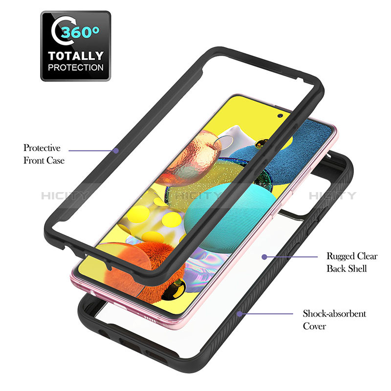 Funda Bumper Silicona y Plastico Mate Carcasa con Magnetico Anillo de dedo Soporte YB1 para Samsung Galaxy A51 5G