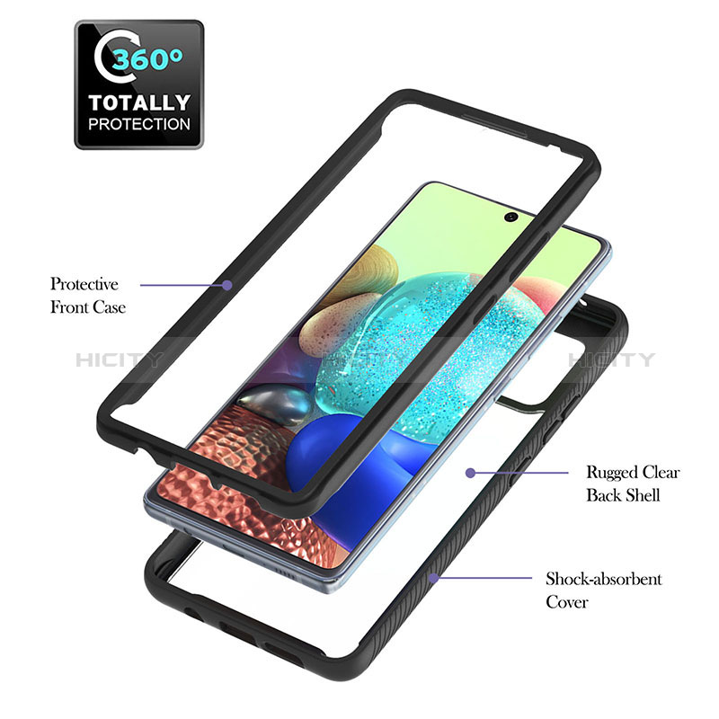 Funda Bumper Silicona y Plastico Mate Carcasa con Magnetico Anillo de dedo Soporte YB1 para Samsung Galaxy A71 5G