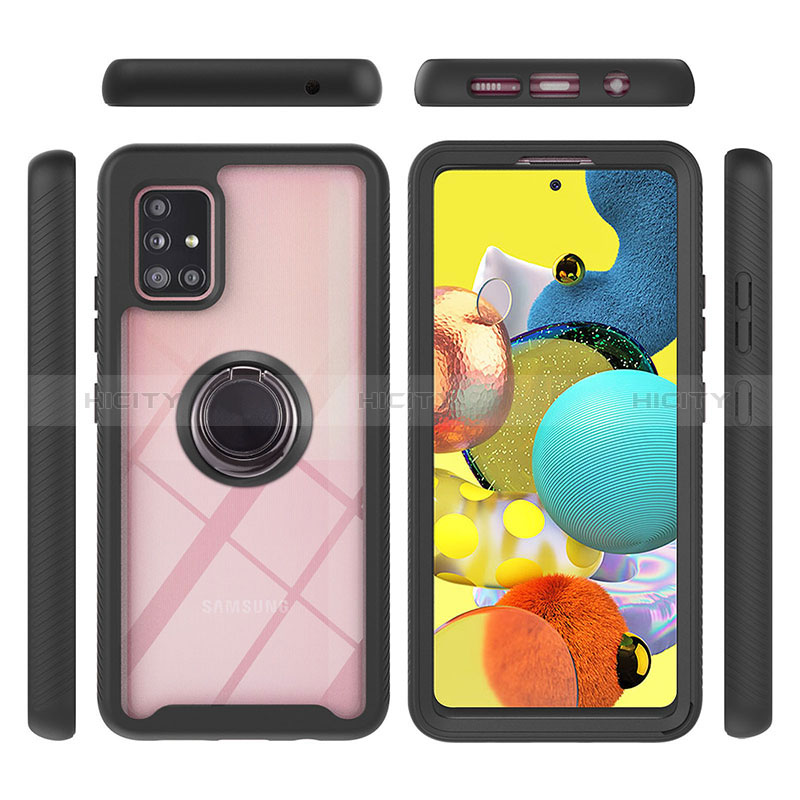 Funda Bumper Silicona y Plastico Mate Carcasa con Magnetico Anillo de dedo Soporte YB1 para Samsung Galaxy M40S