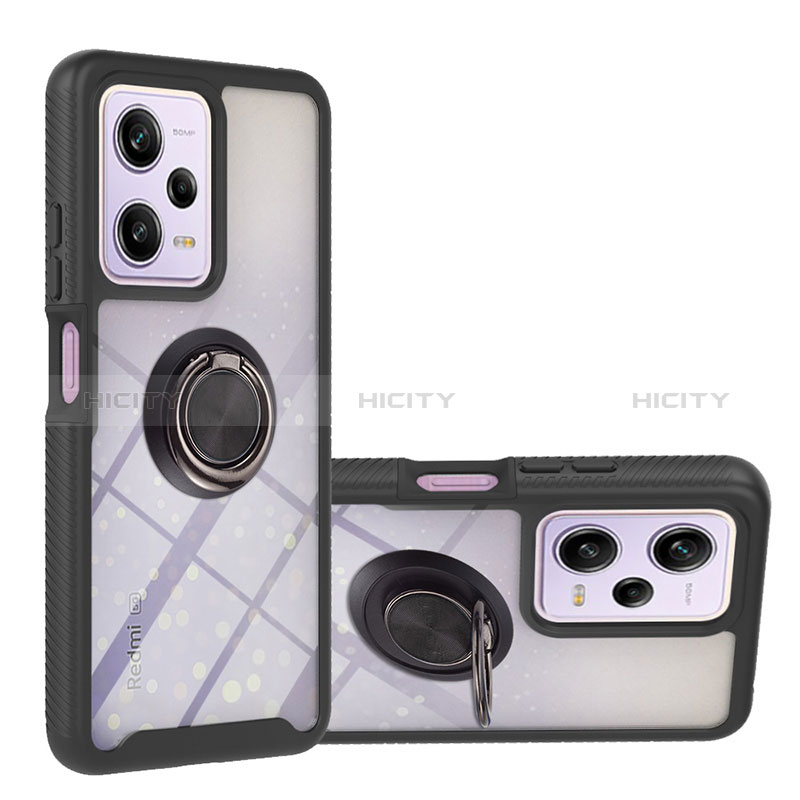 Funda Bumper Silicona y Plastico Mate Carcasa con Magnetico Anillo de dedo Soporte YB1 para Xiaomi Redmi Note 12 Pro 5G