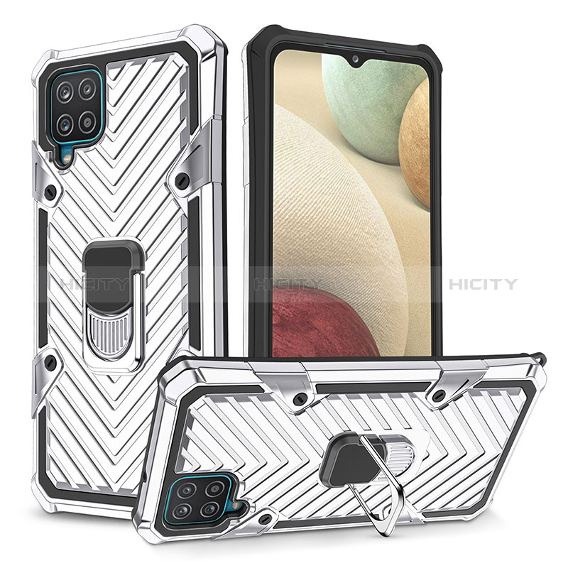 Funda Bumper Silicona y Plastico Mate Carcasa con Magnetico Anillo de dedo Soporte YF1 para Samsung Galaxy A12 5G