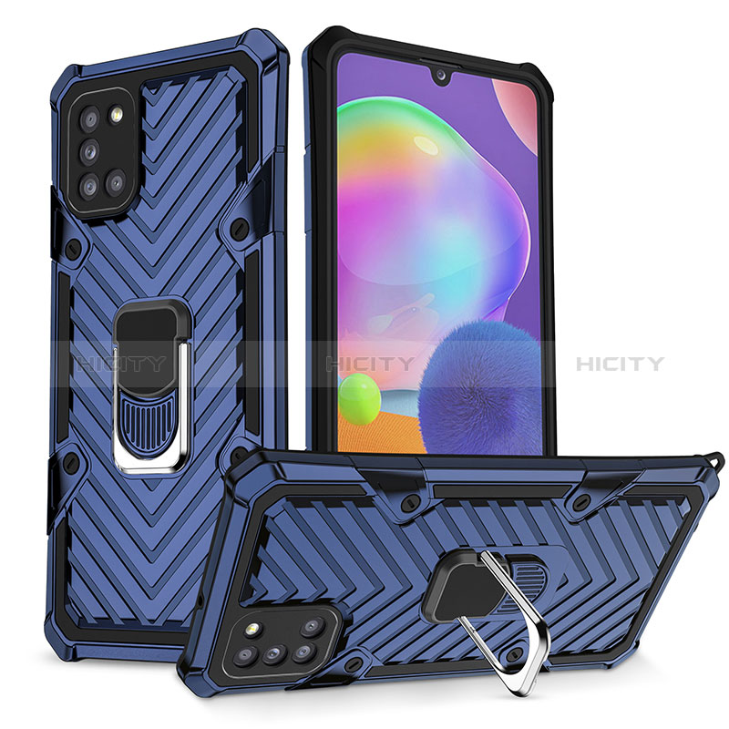 Funda Bumper Silicona y Plastico Mate Carcasa con Magnetico Anillo de dedo Soporte YF1 para Samsung Galaxy A31