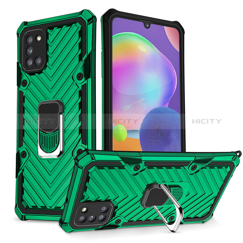 Funda Bumper Silicona y Plastico Mate Carcasa con Magnetico Anillo de dedo Soporte YF1 para Samsung Galaxy A31