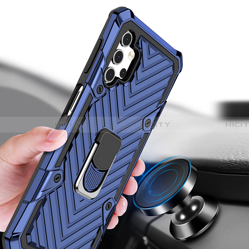 Funda Bumper Silicona y Plastico Mate Carcasa con Magnetico Anillo de dedo Soporte YF1 para Samsung Galaxy A32 4G