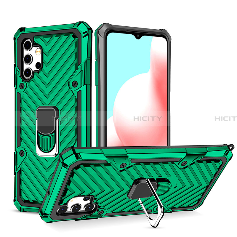 Funda Bumper Silicona y Plastico Mate Carcasa con Magnetico Anillo de dedo Soporte YF1 para Samsung Galaxy A32 4G