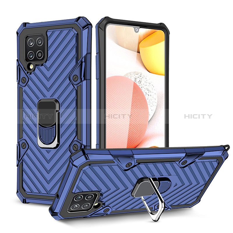 Funda Bumper Silicona y Plastico Mate Carcasa con Magnetico Anillo de dedo Soporte YF1 para Samsung Galaxy A42 5G