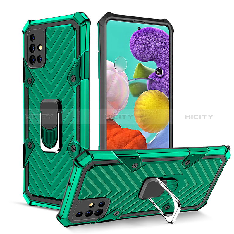 Funda Bumper Silicona y Plastico Mate Carcasa con Magnetico Anillo de dedo Soporte YF1 para Samsung Galaxy A51 4G