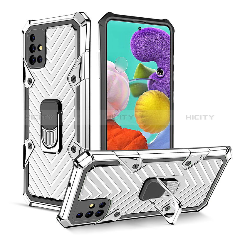 Funda Bumper Silicona y Plastico Mate Carcasa con Magnetico Anillo de dedo Soporte YF1 para Samsung Galaxy A51 4G