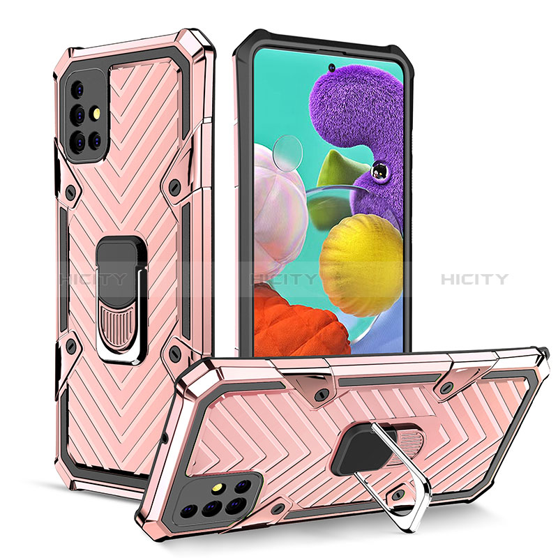 Funda Bumper Silicona y Plastico Mate Carcasa con Magnetico Anillo de dedo Soporte YF1 para Samsung Galaxy A51 5G