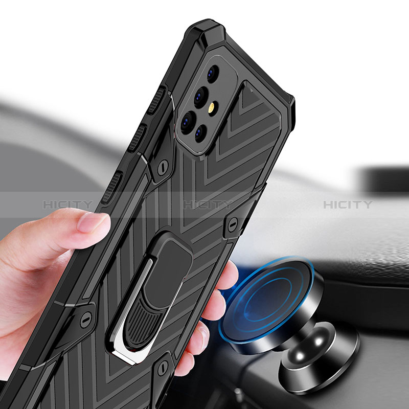 Funda Bumper Silicona y Plastico Mate Carcasa con Magnetico Anillo de dedo Soporte YF1 para Samsung Galaxy M40S