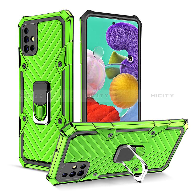 Funda Bumper Silicona y Plastico Mate Carcasa con Magnetico Anillo de dedo Soporte YF1 para Samsung Galaxy M40S