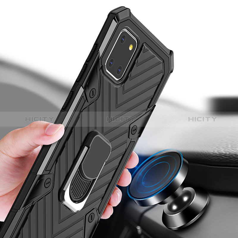 Funda Bumper Silicona y Plastico Mate Carcasa con Magnetico Anillo de dedo Soporte YF1 para Samsung Galaxy M60s