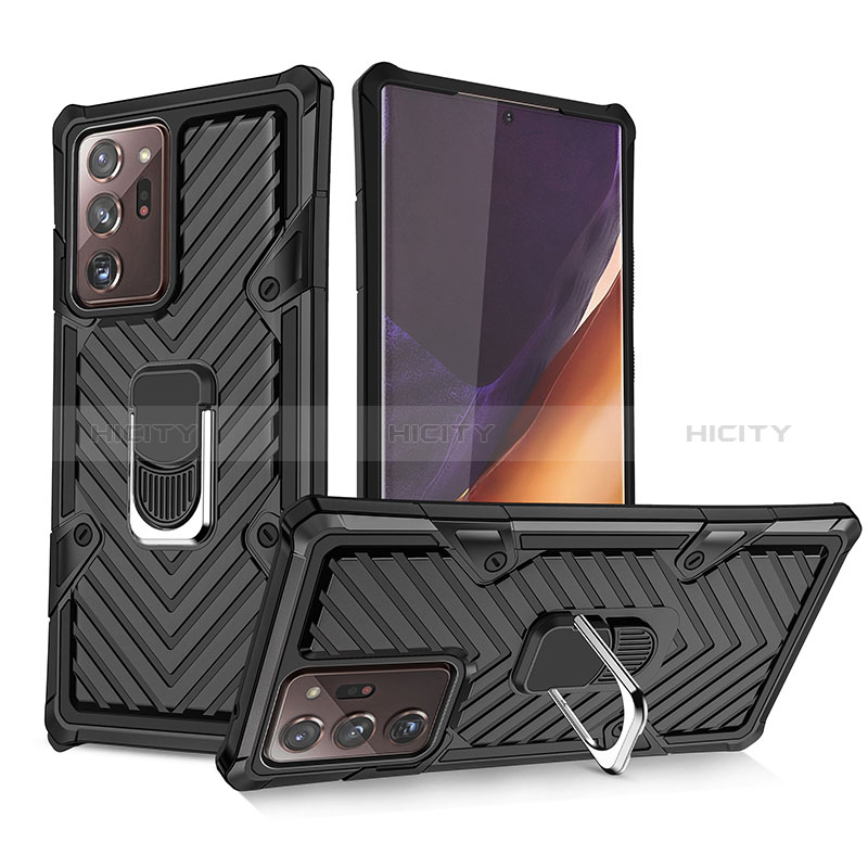 Funda Bumper Silicona y Plastico Mate Carcasa con Magnetico Anillo de dedo Soporte YF1 para Samsung Galaxy Note 20 Ultra 5G