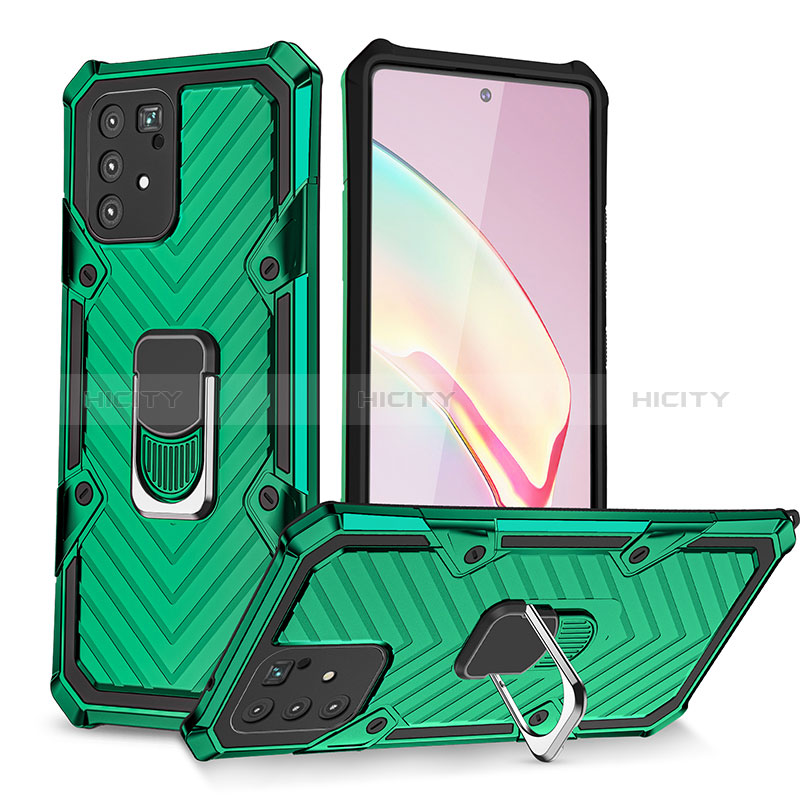 Funda Bumper Silicona y Plastico Mate Carcasa con Magnetico Anillo de dedo Soporte YF1 para Samsung Galaxy S10 Lite