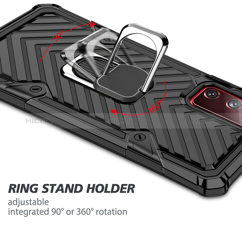 Funda Bumper Silicona y Plastico Mate Carcasa con Magnetico Anillo de dedo Soporte YF1 para Samsung Galaxy S20 FE (2022) 5G
