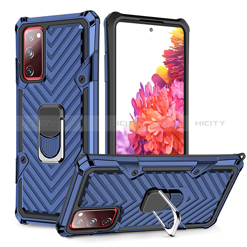 Funda Bumper Silicona y Plastico Mate Carcasa con Magnetico Anillo de dedo Soporte YF1 para Samsung Galaxy S20 FE (2022) 5G