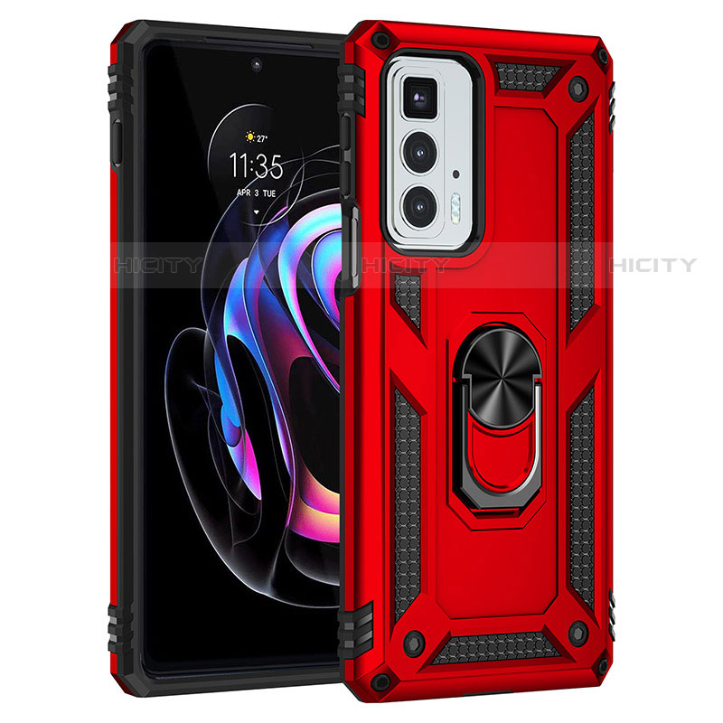 Funda Bumper Silicona y Plastico Mate Carcasa con Magnetico Anillo de dedo Soporte Z01 para Motorola Moto Edge 20 Pro 5G