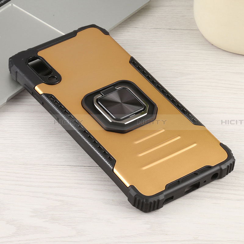 Funda Bumper Silicona y Plastico Mate Carcasa con Magnetico Anillo de dedo Soporte ZJ1 para Samsung Galaxy A02