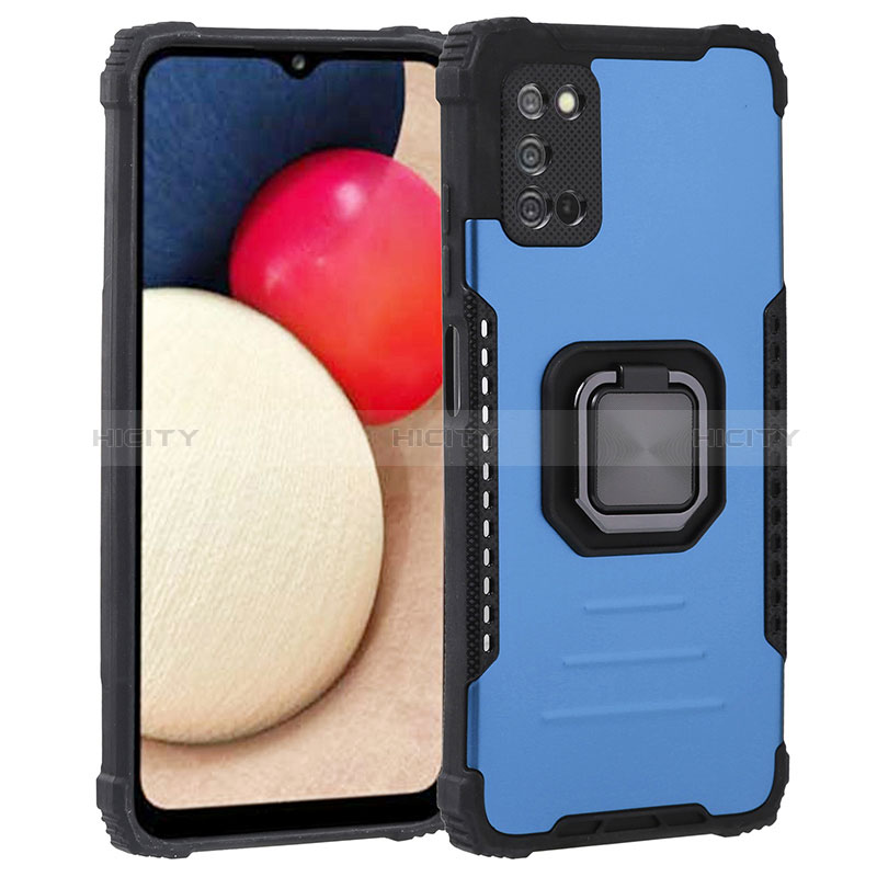 Funda Bumper Silicona y Plastico Mate Carcasa con Magnetico Anillo de dedo Soporte ZJ1 para Samsung Galaxy A02s