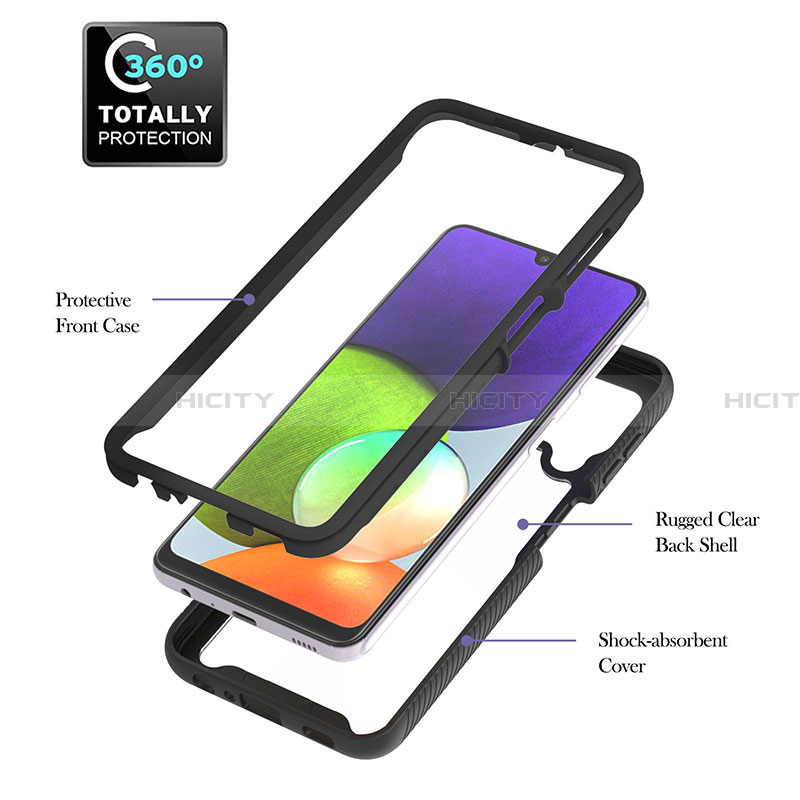 Funda Bumper Silicona y Plastico Mate Carcasa con Magnetico Anillo de dedo Soporte ZJ1 para Samsung Galaxy A22 4G