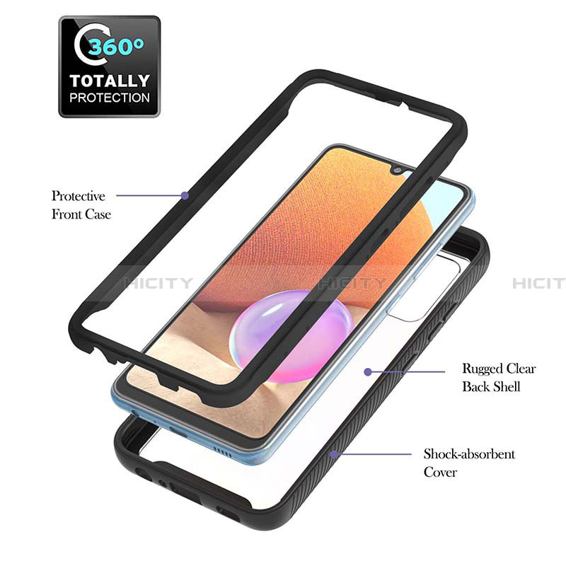 Funda Bumper Silicona y Plastico Mate Carcasa con Magnetico Anillo de dedo Soporte ZJ1 para Samsung Galaxy A32 4G