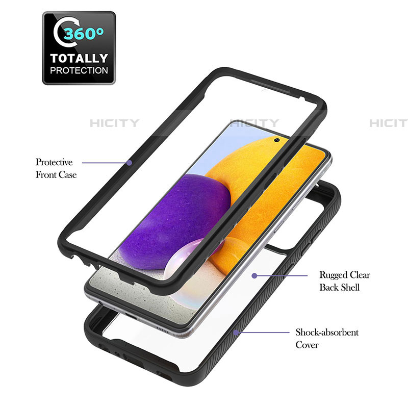 Funda Bumper Silicona y Plastico Mate Carcasa con Magnetico Anillo de dedo Soporte ZJ1 para Samsung Galaxy A72 4G