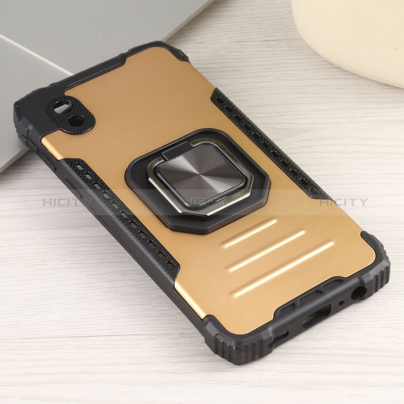 Funda Bumper Silicona y Plastico Mate Carcasa con Magnetico Anillo de dedo Soporte ZJ2 para Samsung Galaxy A01 Core