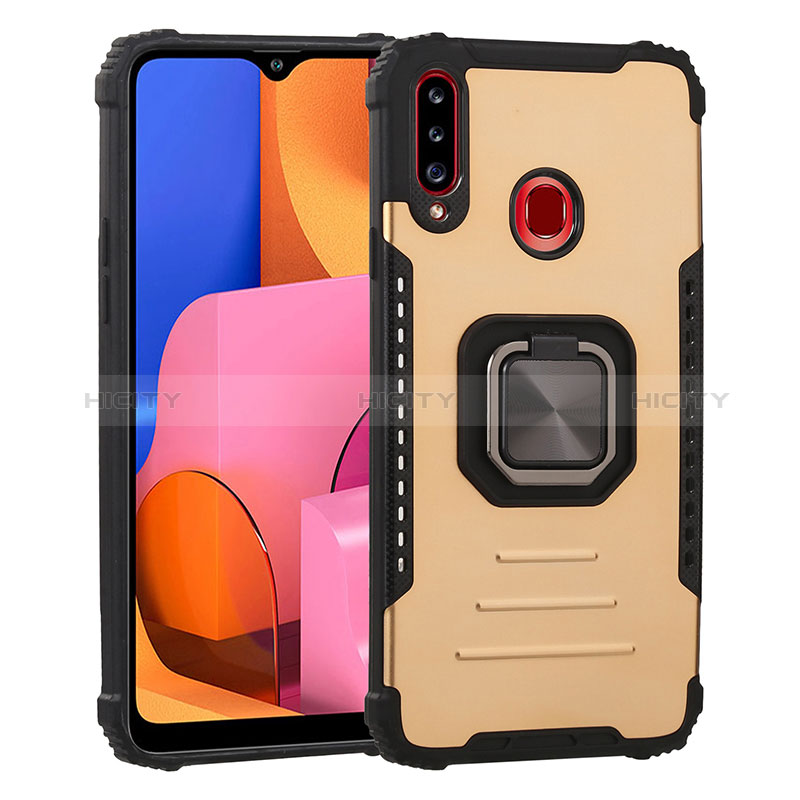 Funda Bumper Silicona y Plastico Mate Carcasa con Magnetico Anillo de dedo Soporte ZJ2 para Samsung Galaxy A20s