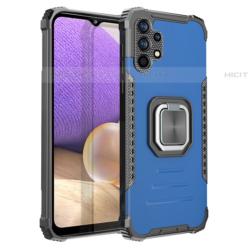 Funda Bumper Silicona y Plastico Mate Carcasa con Magnetico Anillo de dedo Soporte ZJ2 para Samsung Galaxy A32 5G