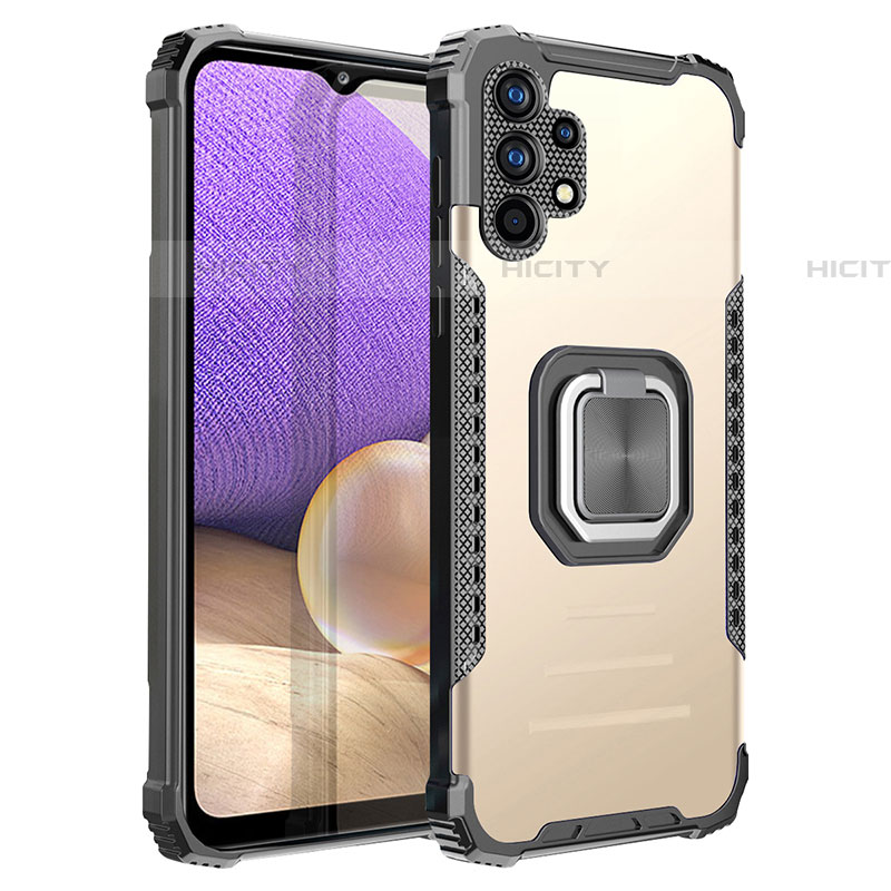 Funda Bumper Silicona y Plastico Mate Carcasa con Magnetico Anillo de dedo Soporte ZJ2 para Samsung Galaxy A32 5G