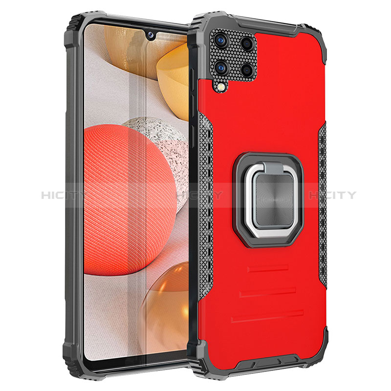 Funda Bumper Silicona y Plastico Mate Carcasa con Magnetico Anillo de dedo Soporte ZJ2 para Samsung Galaxy A42 5G