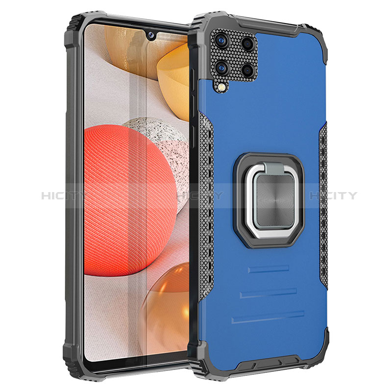 Funda Bumper Silicona y Plastico Mate Carcasa con Magnetico Anillo de dedo Soporte ZJ2 para Samsung Galaxy A42 5G