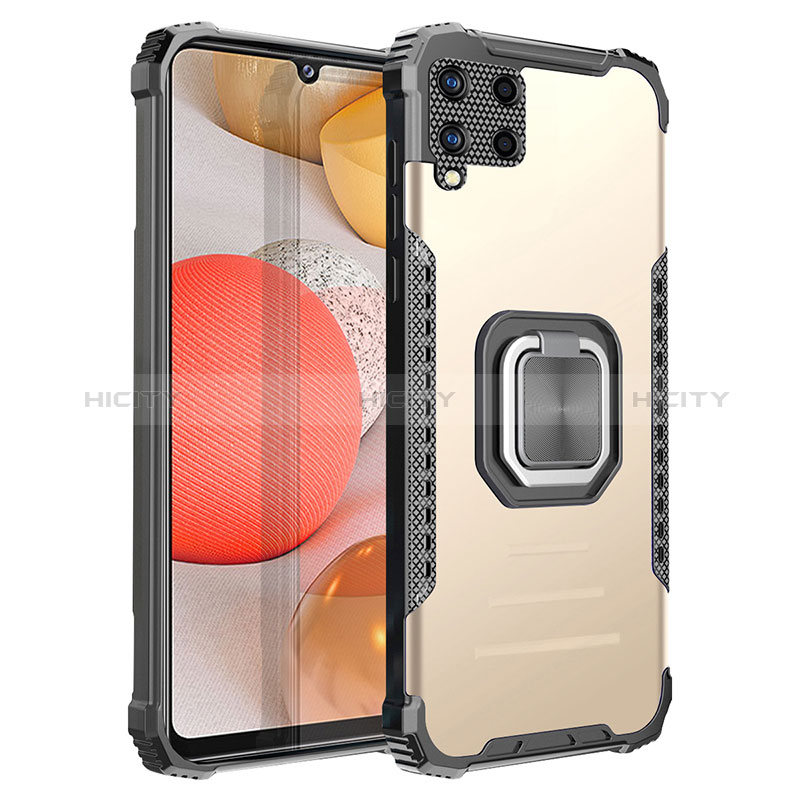 Funda Bumper Silicona y Plastico Mate Carcasa con Magnetico Anillo de dedo Soporte ZJ2 para Samsung Galaxy A42 5G