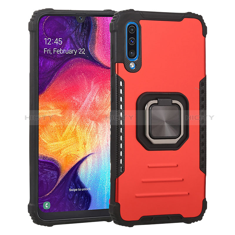 Funda Bumper Silicona y Plastico Mate Carcasa con Magnetico Anillo de dedo Soporte ZJ2 para Samsung Galaxy A50