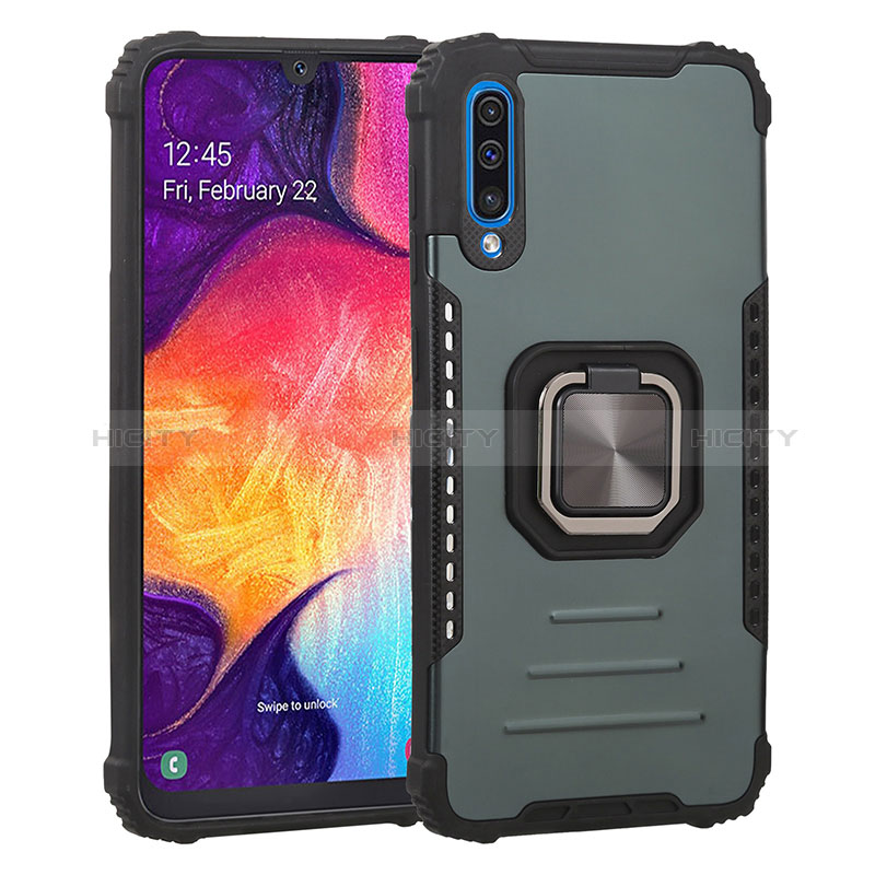 Funda Bumper Silicona y Plastico Mate Carcasa con Magnetico Anillo de dedo Soporte ZJ2 para Samsung Galaxy A50S