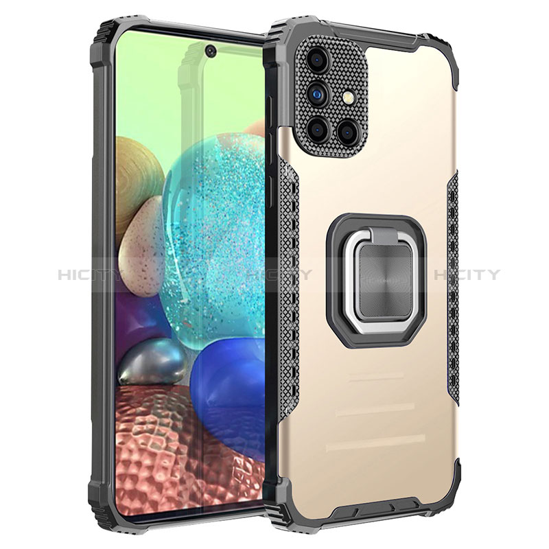 Funda Bumper Silicona y Plastico Mate Carcasa con Magnetico Anillo de dedo Soporte ZJ2 para Samsung Galaxy A71 5G